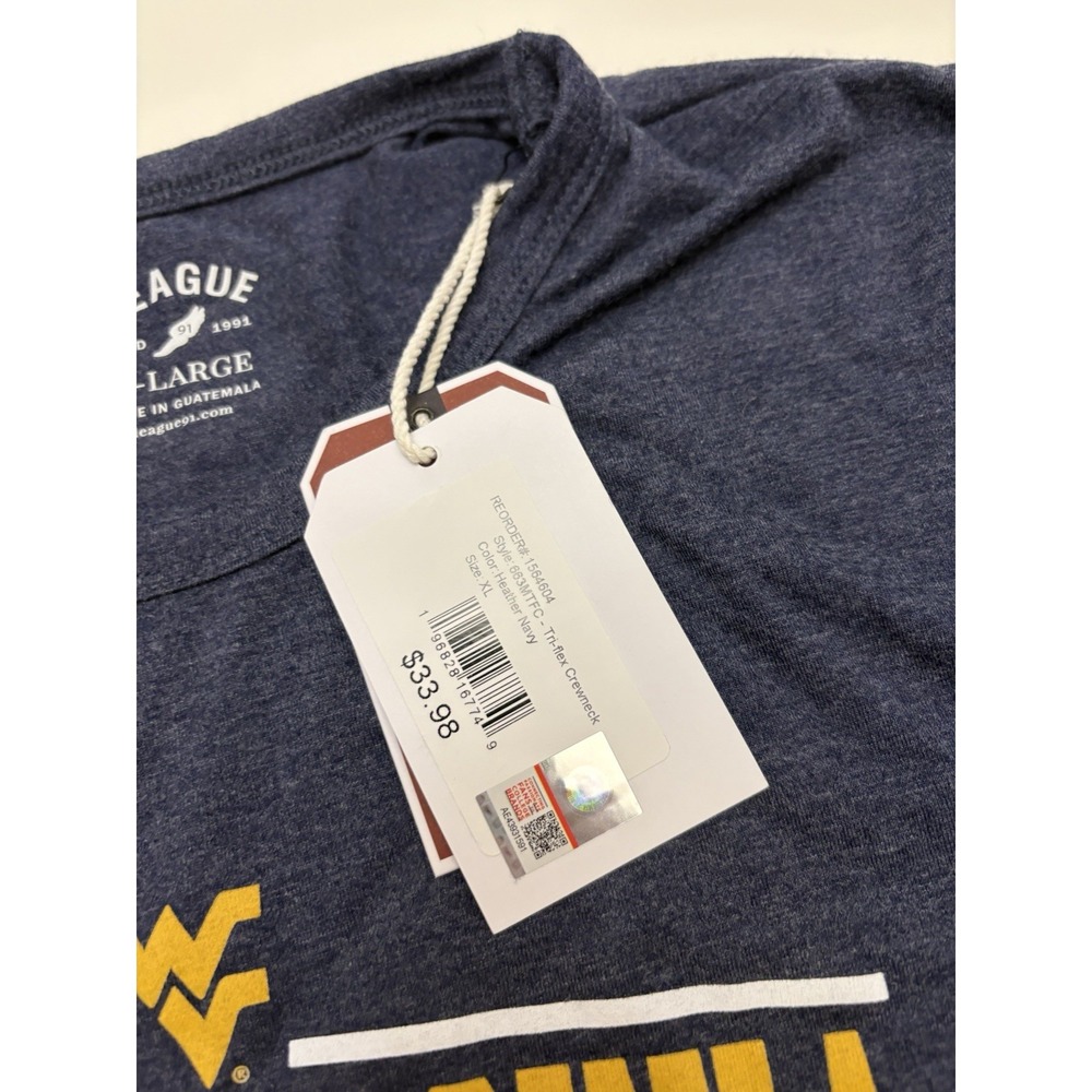 NEW Men's West Virgina Mountaineers League 91 Shirt Blue SZ XL - Picture 3 of 4